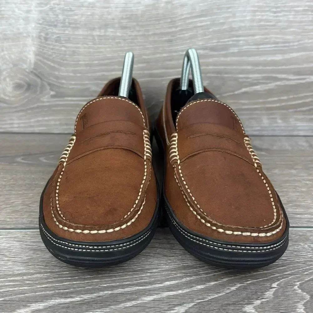 Tod’s Slip On Brown Leather Men’s Sz 7 Vibram Sole Penny Loafers